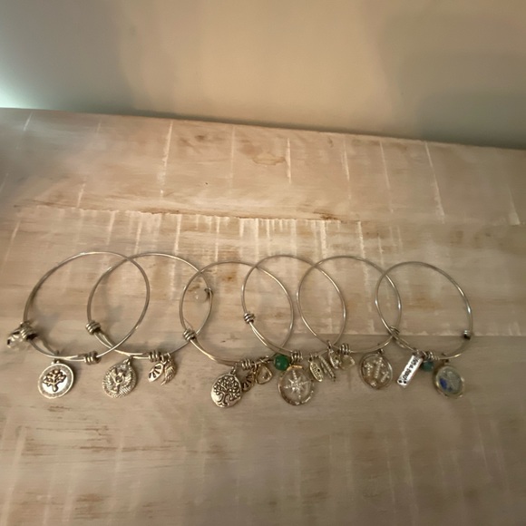 6 Expandable Bangle Charm Bracelets. - Picture 2 of 10